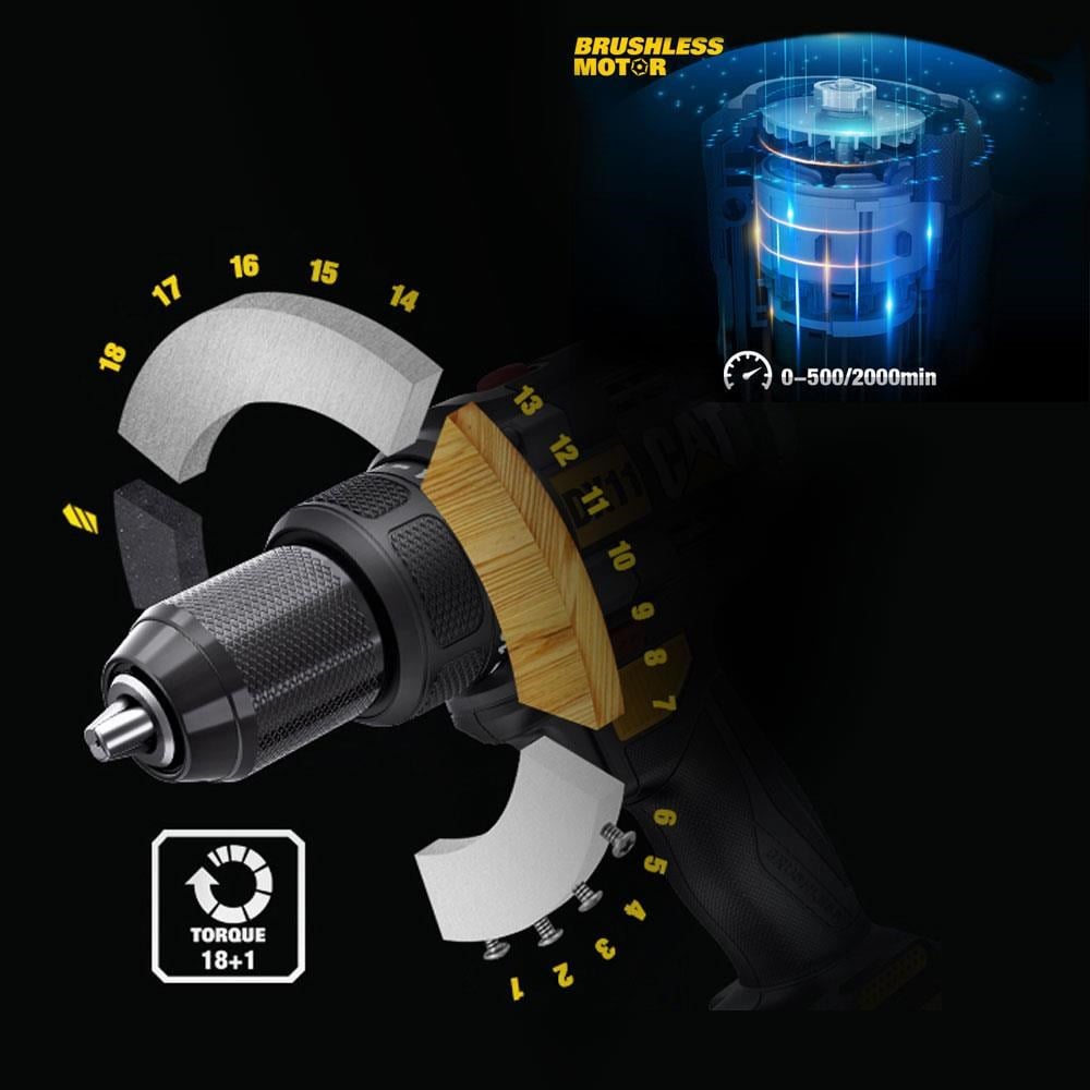 CAT DX155.1 18Volt/2.0Ah Li-ion Çift Akülü Profesyonel Şarjlı Darbeli Matkap