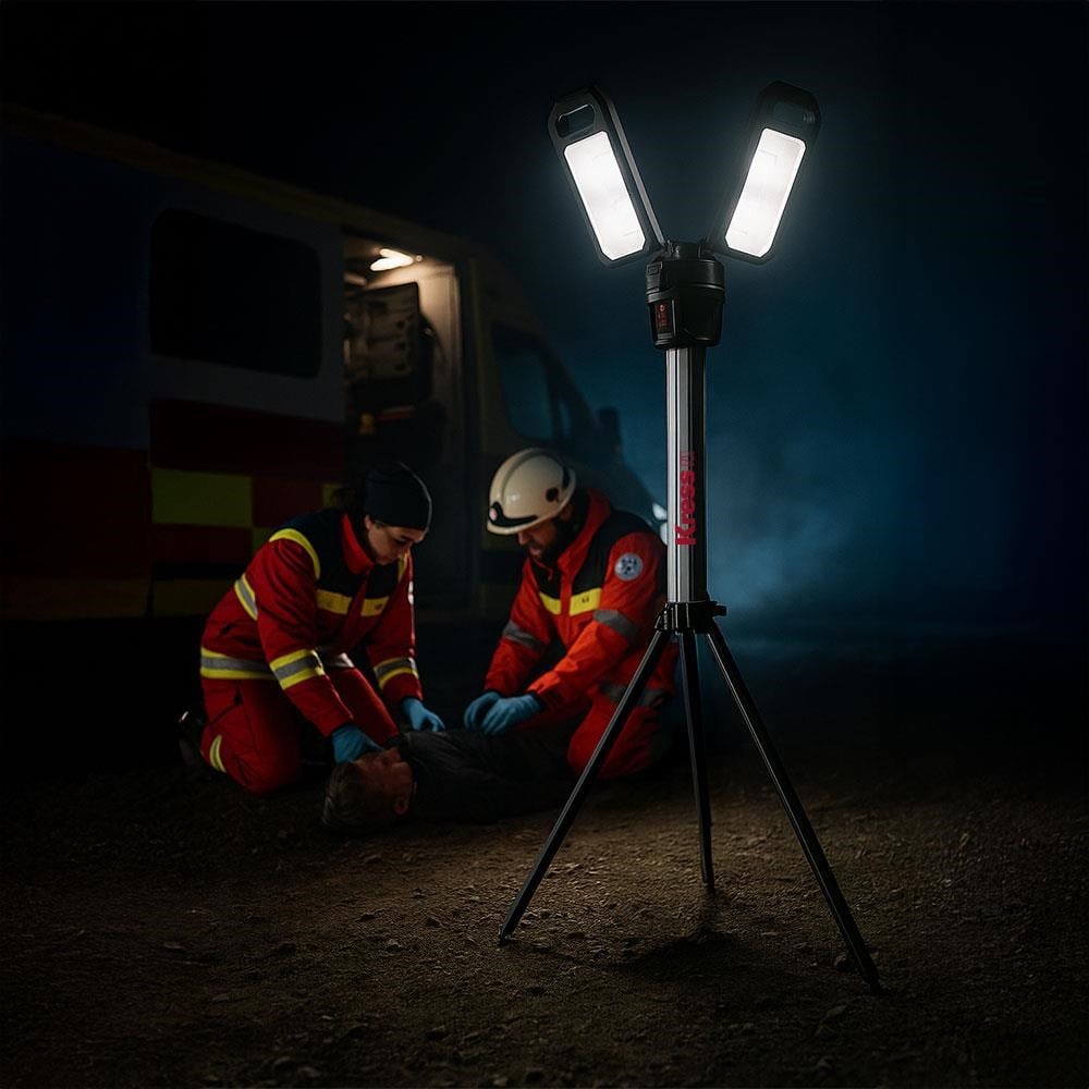 Kress KUF09.9 20Volt 2000/4500 Lümen Profesyonel Kule Tipi Teleskopik Katlanabilir LED Projektör (Akü Dahil Değildir)