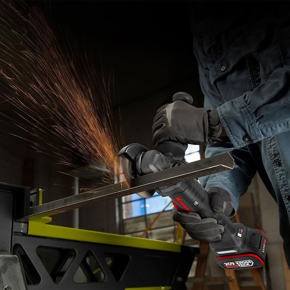 Kress KUH10.2 20Volt 4.0Ah. Li-ion Çift Akülü 125mm Kömürsüz Profesyonel Şarjlı Devir Ayarlı Avuç Taşlama