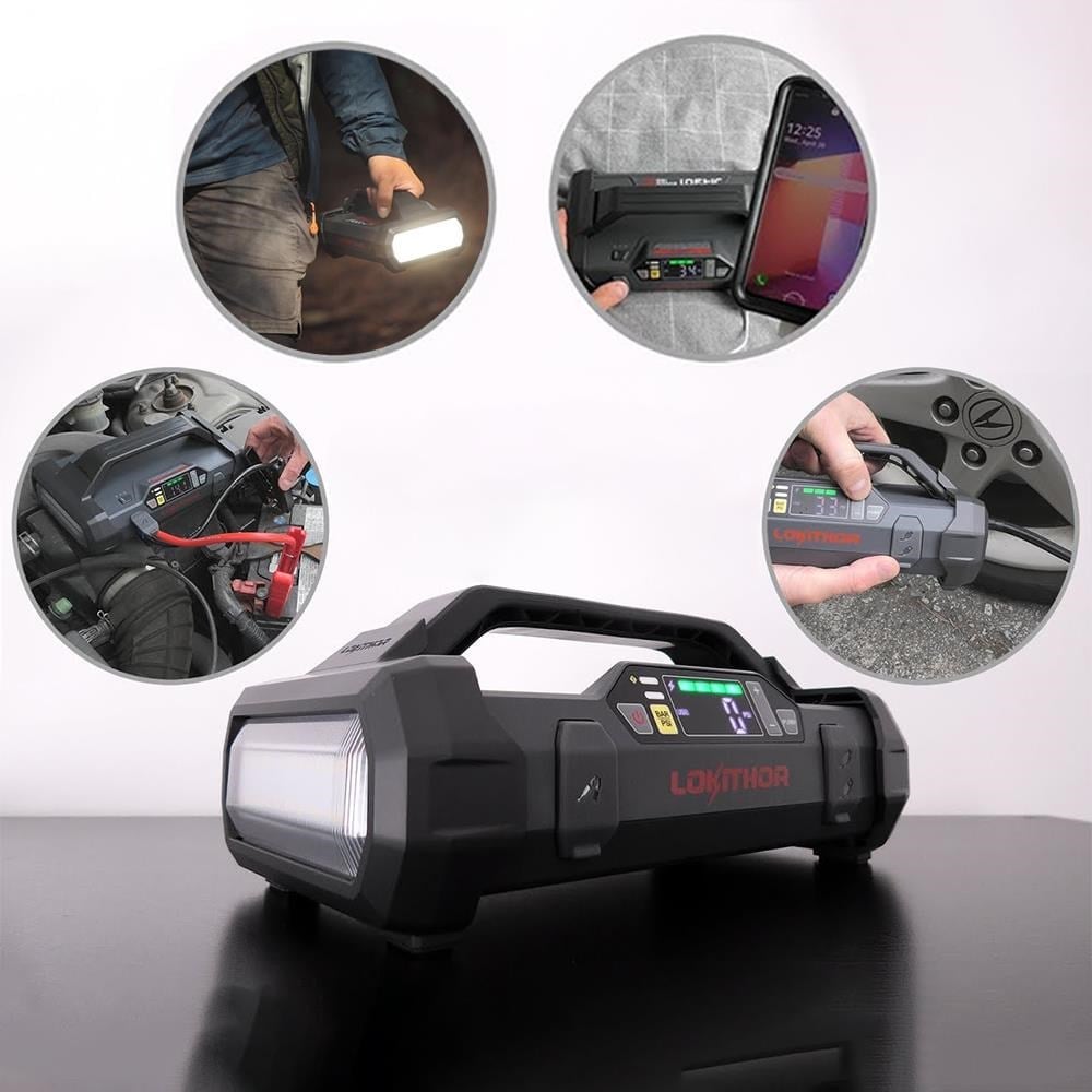 LOKITHOR JA301 12V 2000Amp Li-Polimer Akıllı Akü Takviye + Pompa + Powerbank + Led Lamba