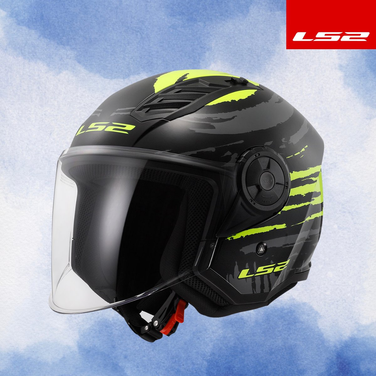 LS2 AIRFLOW 2 BRUSH SİYAH-NEON SARI KASK