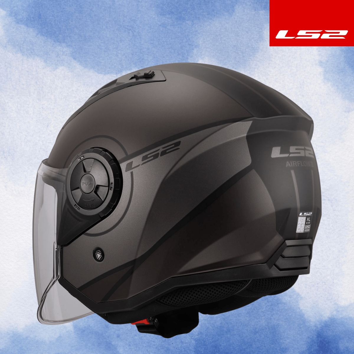 LS2 AIRFLOW 2 COVER MAT SİYAH-GRİ KASK