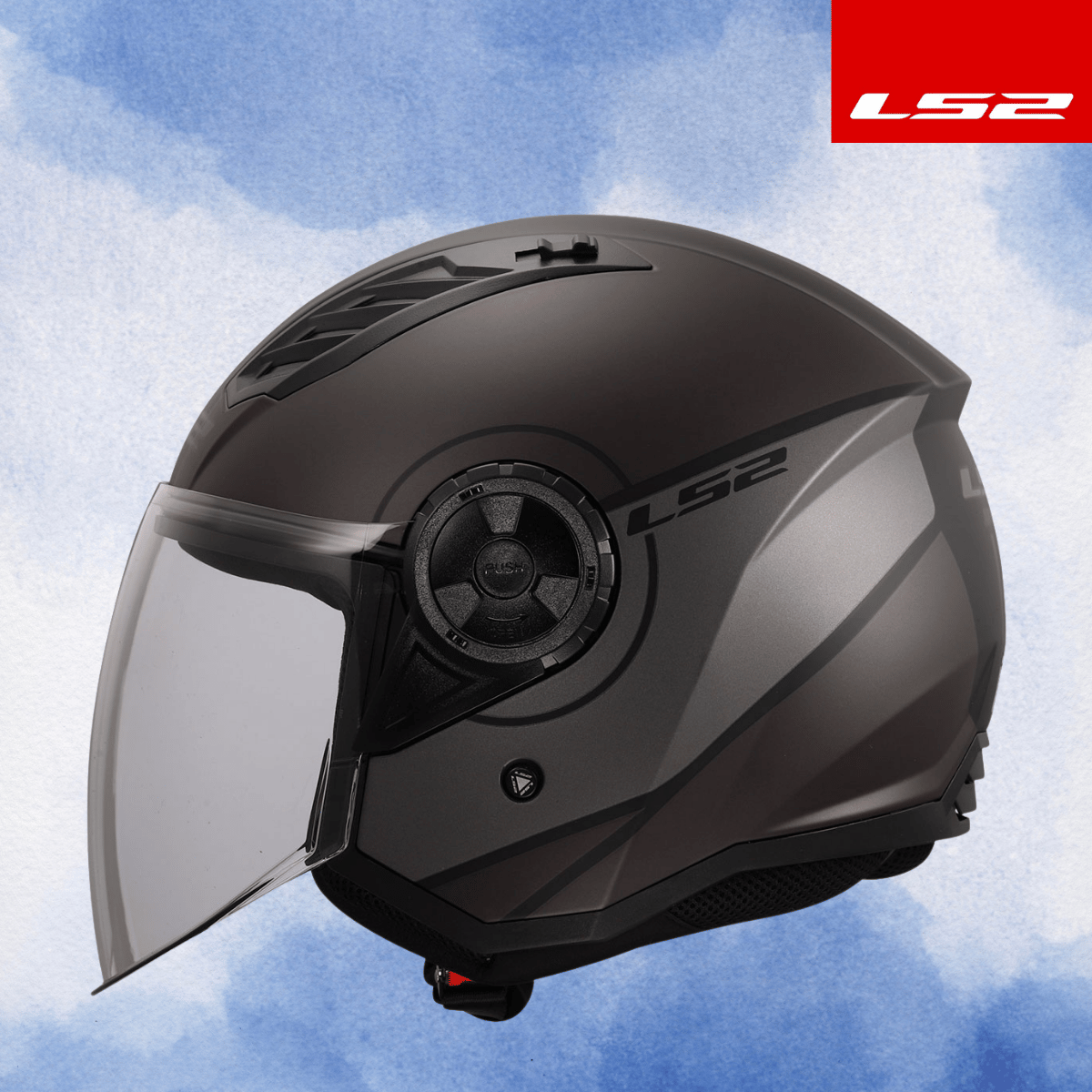 LS2 AIRFLOW 2 COVER MAT SİYAH-GRİ KASK