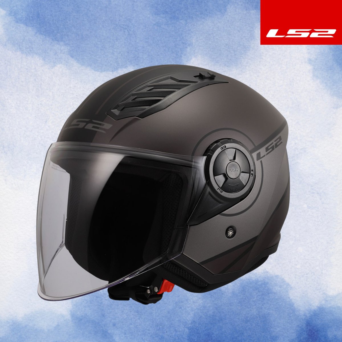 LS2 AIRFLOW 2 COVER MAT SİYAH-GRİ KASK