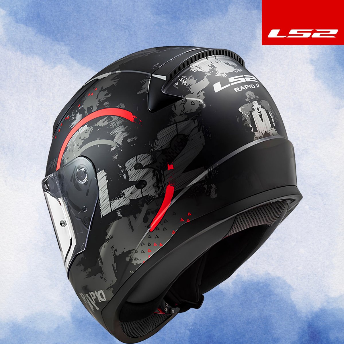 LS2 RAPID 2 CIRCLE MAT SİYAH-KIRMIZI KASK