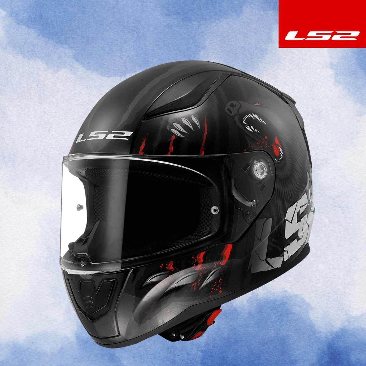 LS2 RAPID 2 CLAWN MAT SİYAH-KIRMIZI KASK