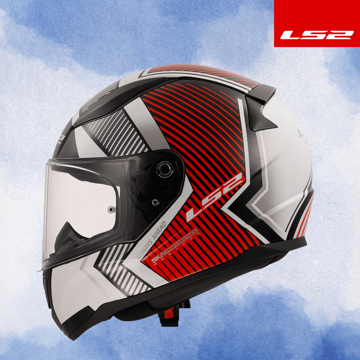 LS2 RAPID 2 EXTRA BEYAZ-KIRMIZI KASK