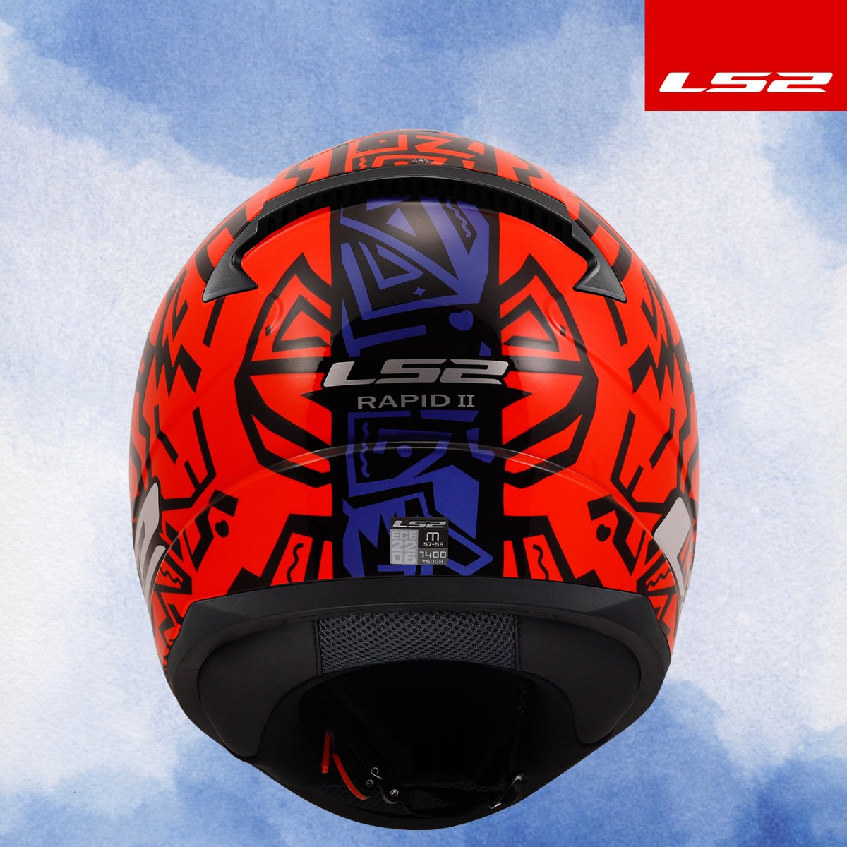 LS2 RAPID 2 MEMPHIS KIRMIZI-MAVİ KASK