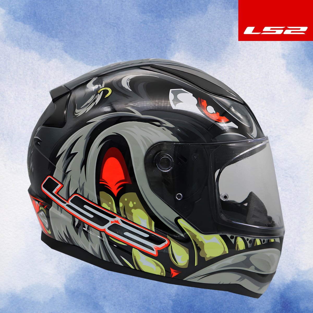 LS2 RAPID 2 SPOX GRİ-KIRMIZI KASK