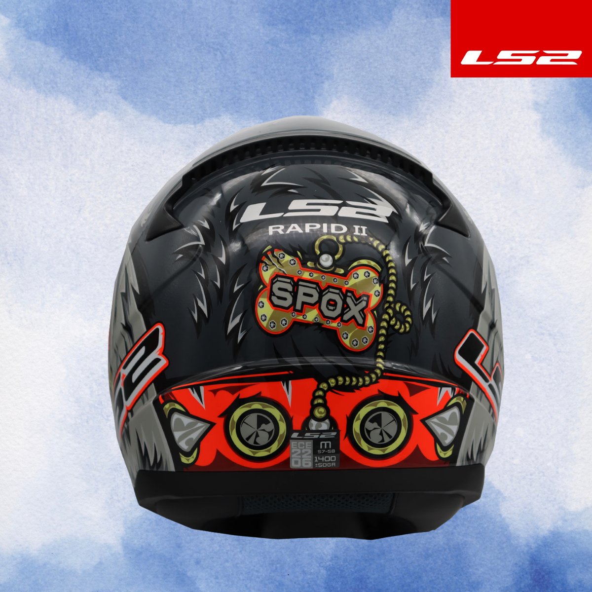 LS2 RAPID 2 SPOX GRİ-KIRMIZI KASK
