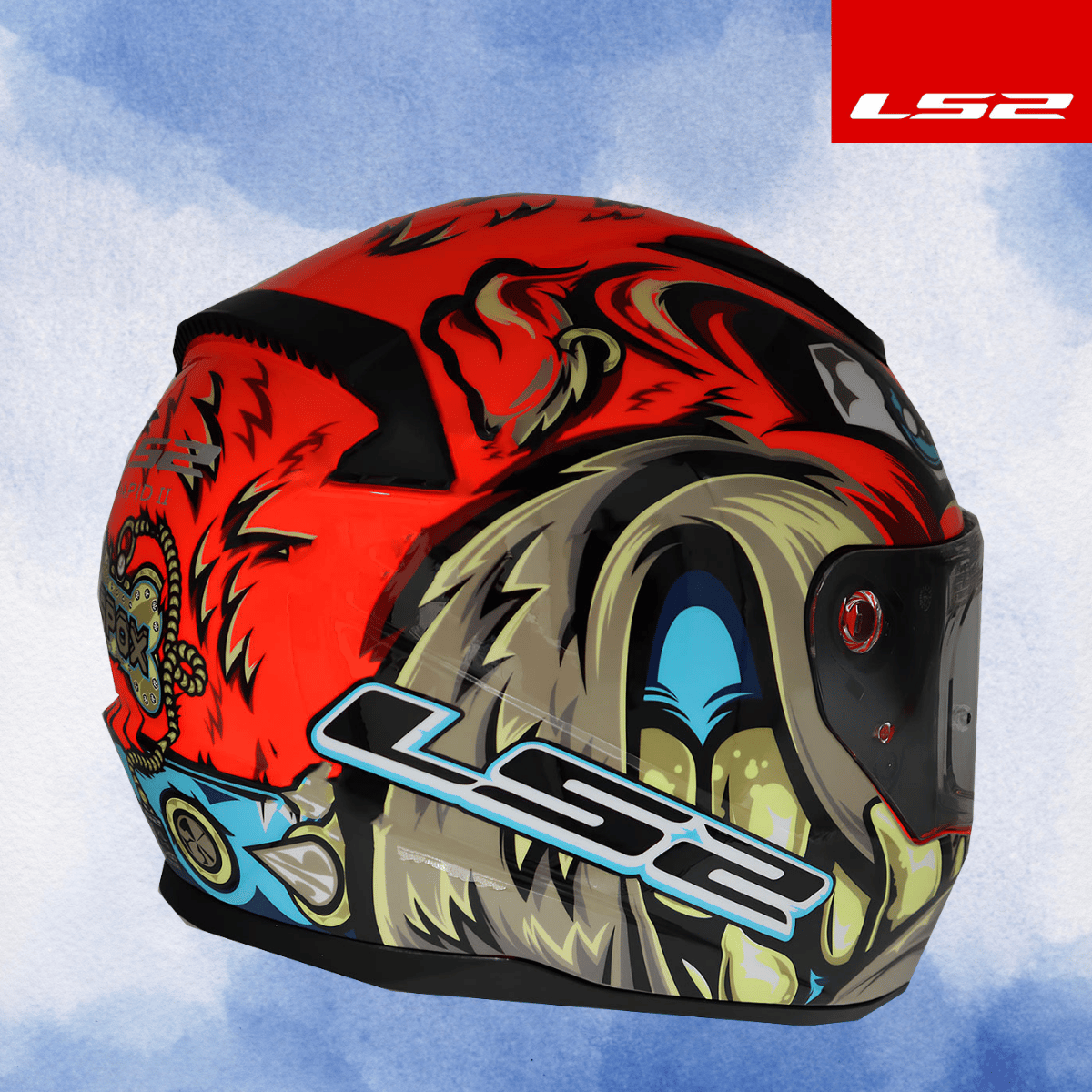LS2 RAPID 2 SPOX KIRMIZI-GRİ KASK