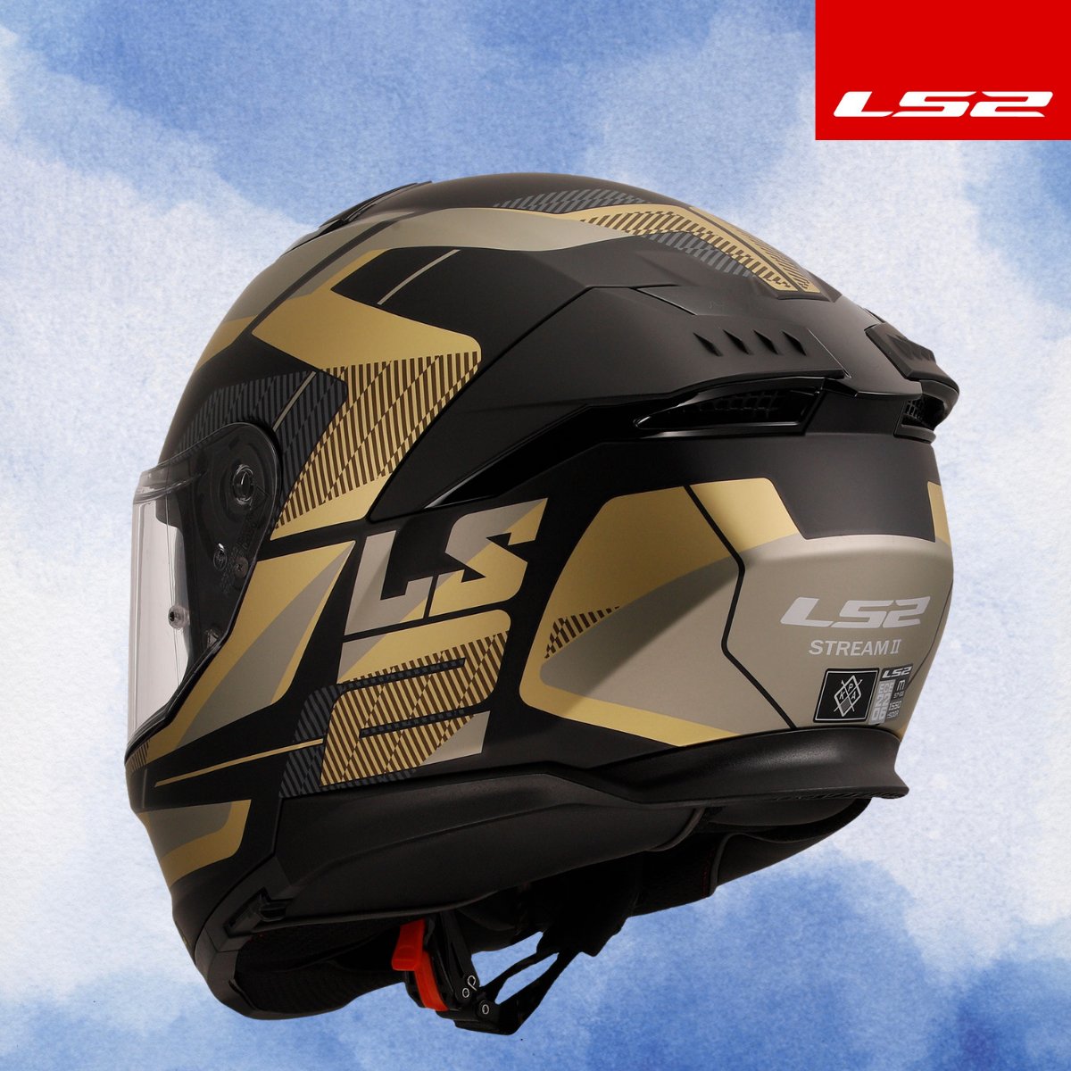 LS2 STREAM 2 ROAD MAT SİYAH-GOLD-GRİ KASK