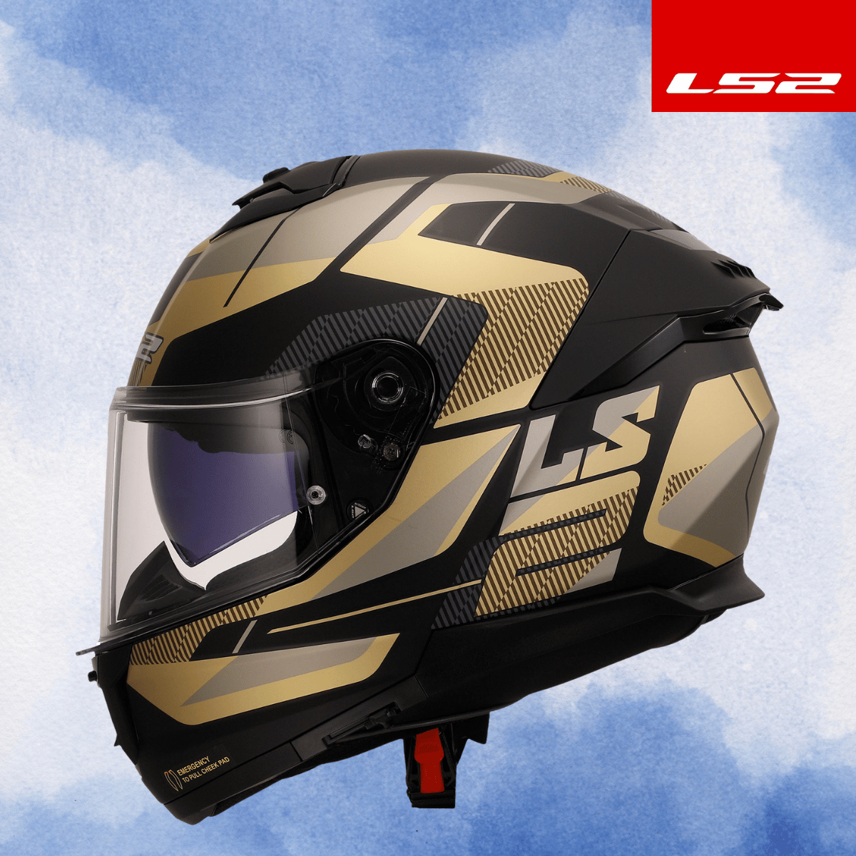 LS2 STREAM 2 ROAD MAT SİYAH-GOLD-GRİ KASK