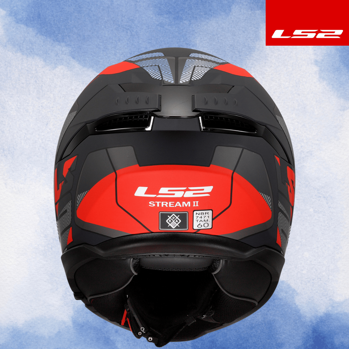 LS2 STREAM 2 ROAD MAT SİYAH-TITANIUM-KIRMIZI KASK