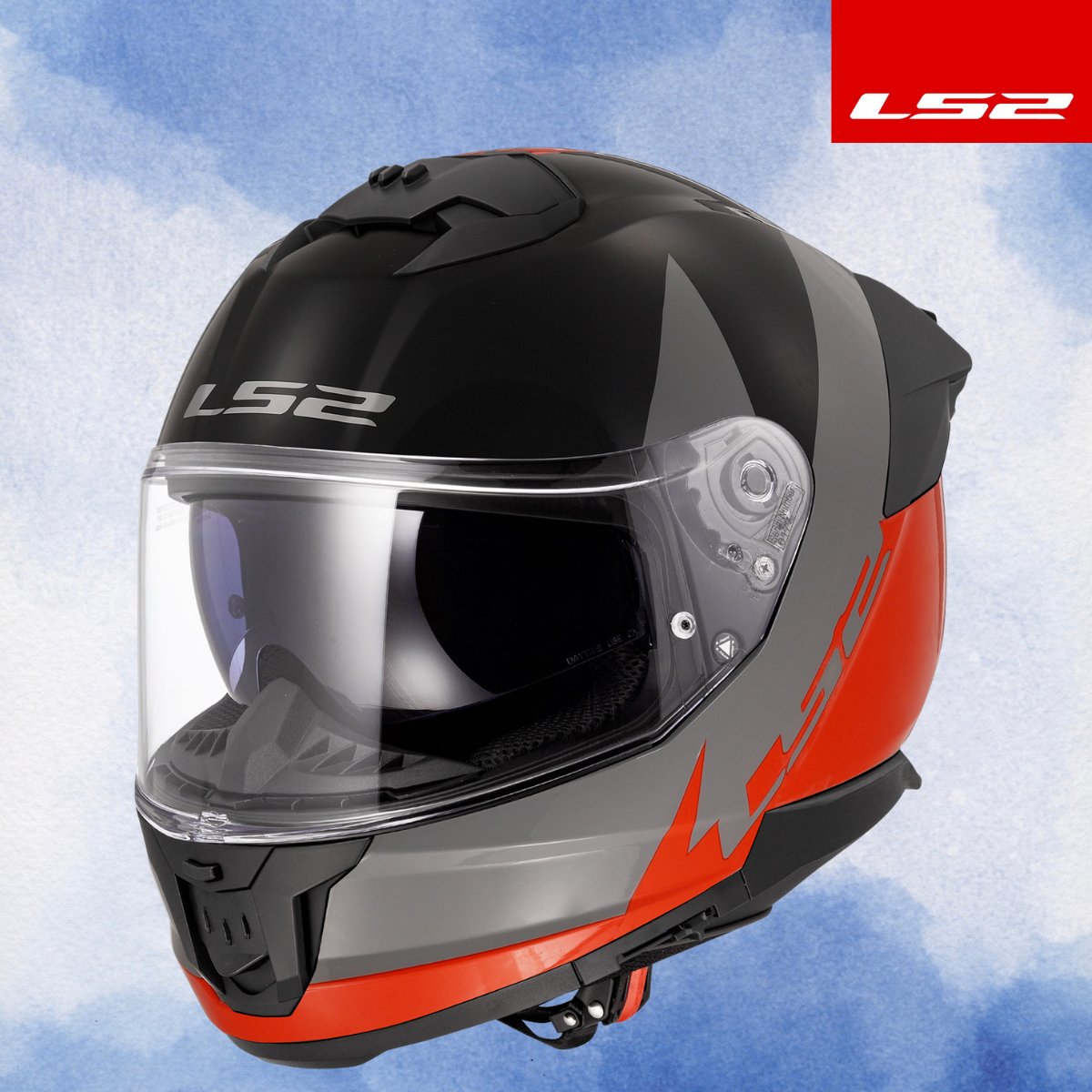 LS2 STREAM 2 THUNDERBIZ GRİ-TURUNCU KASK