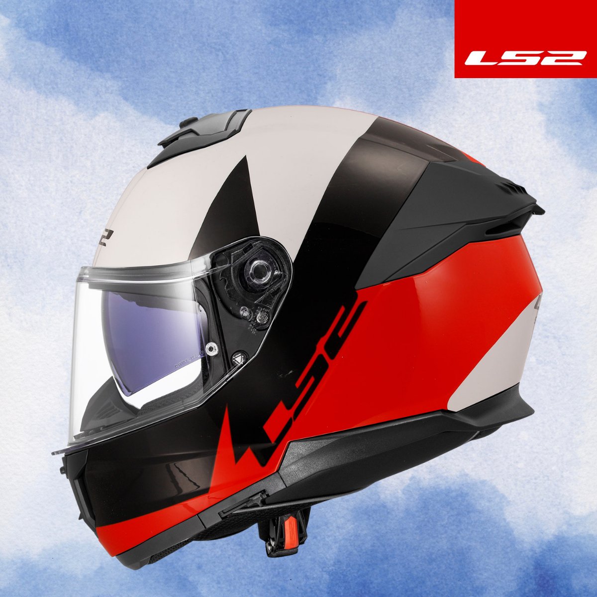 LS2 STREAM 2 THUNDERBIZ SİYAH-KIRMIZI KASK