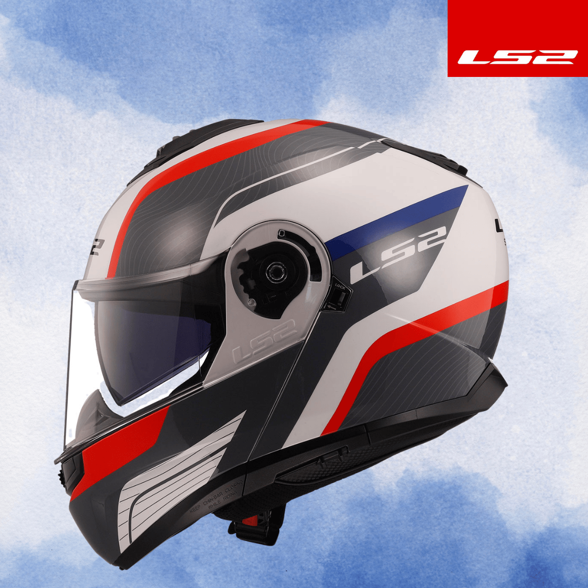 LS2 STROBE 2 MONZA SİYAH-BEYAZ-KIRMIZI KASK