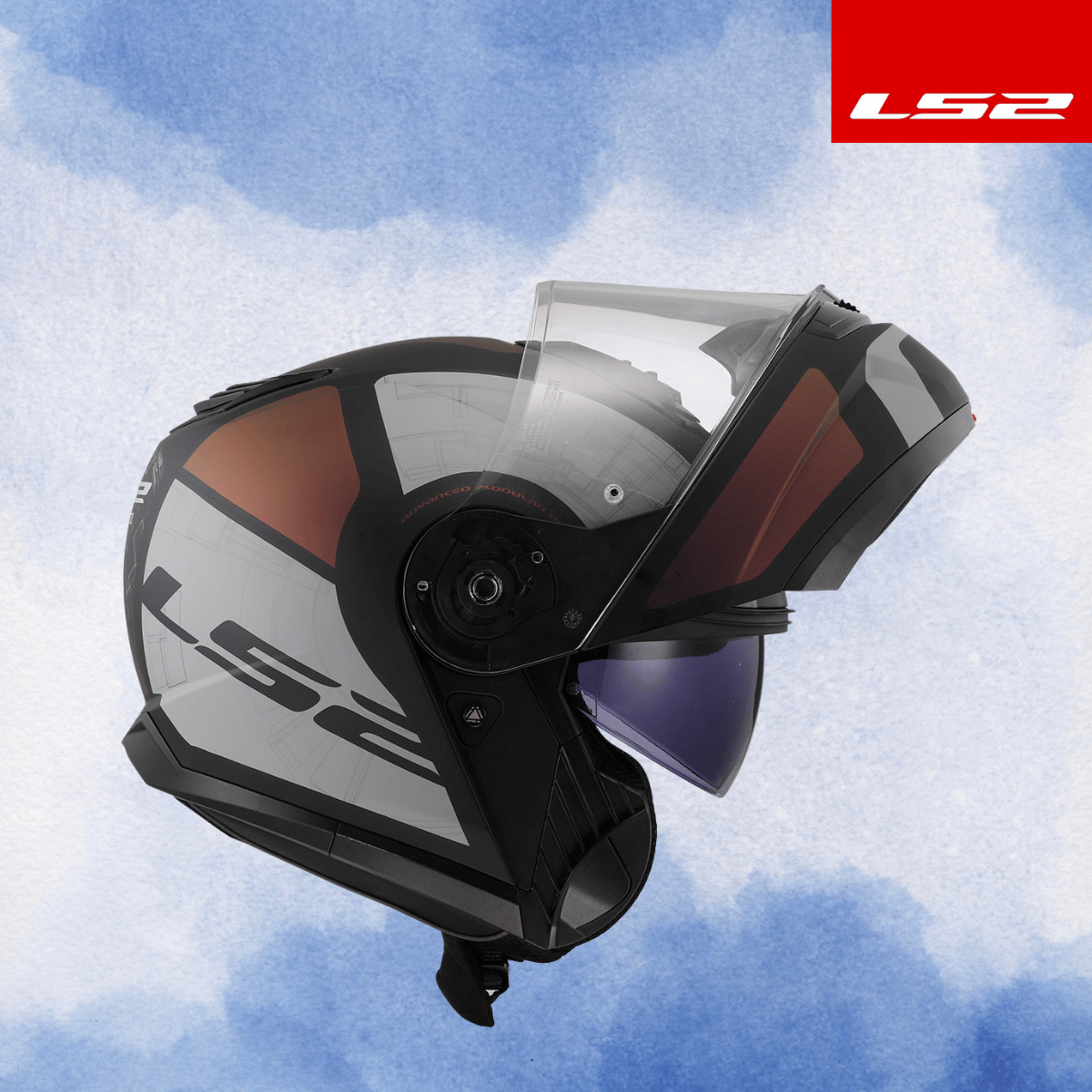 LS2 STROBE 2 ORION M.SİYAH-MOR-MAVİ KASK