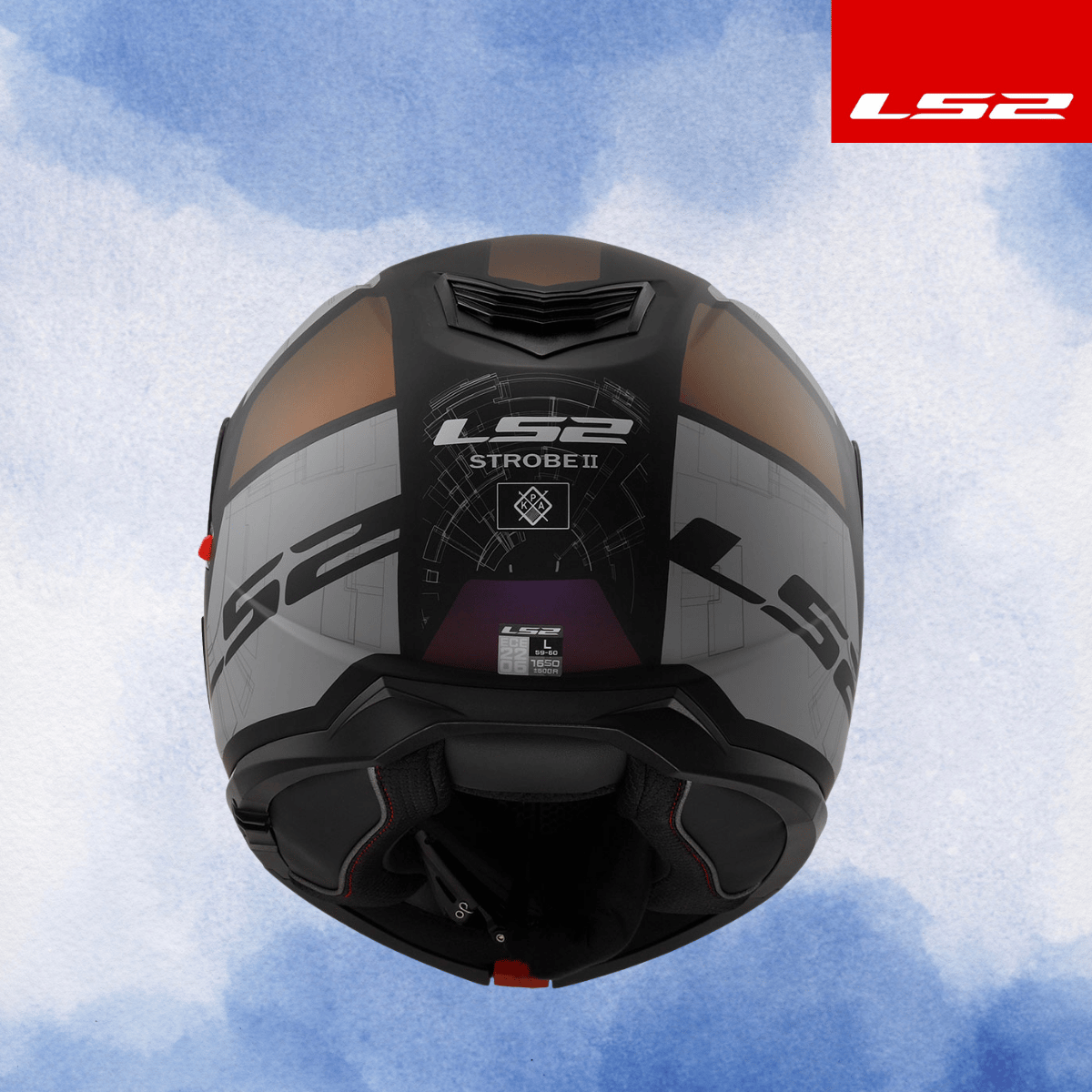 LS2 STROBE 2 ORION M.SİYAH-MOR-MAVİ KASK