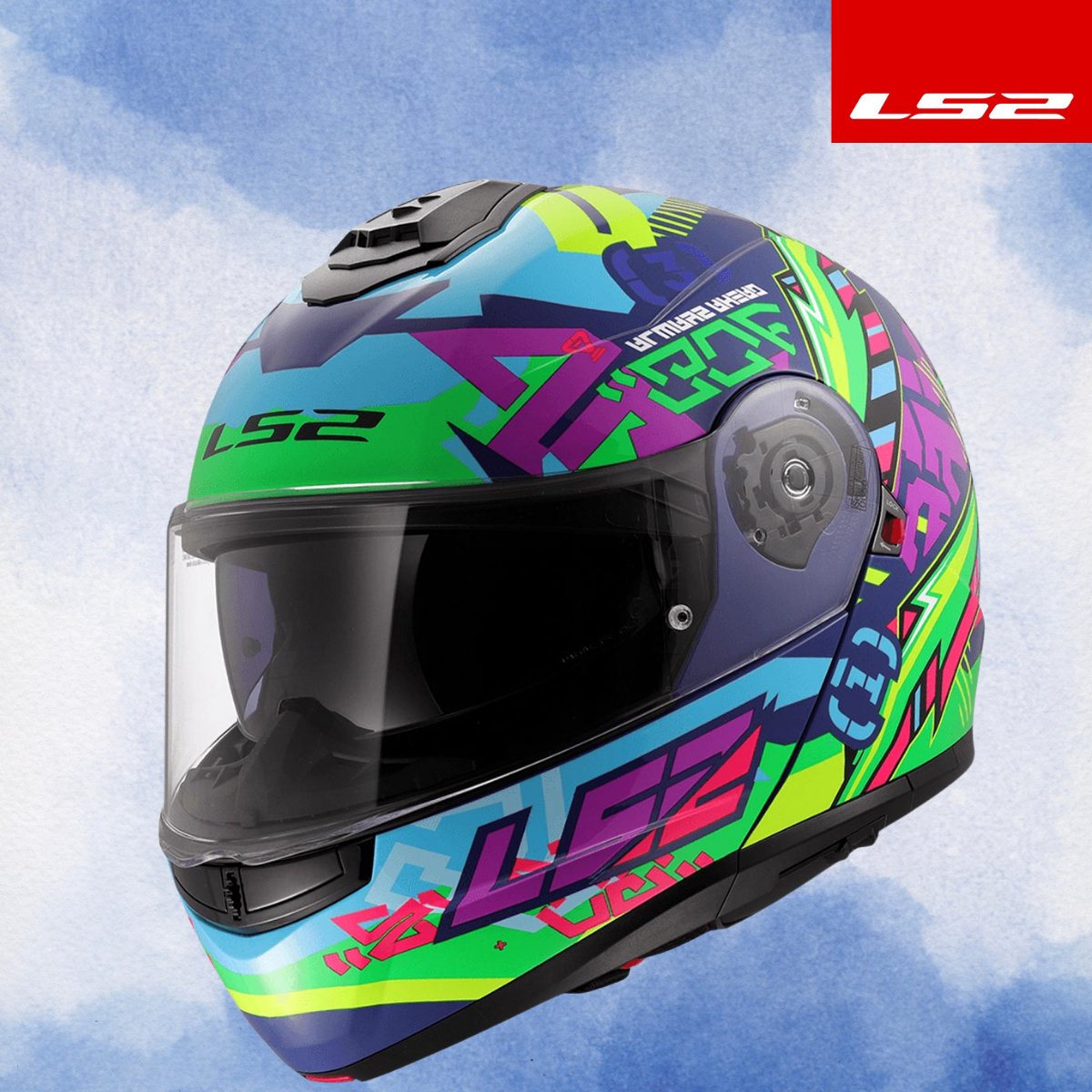 LS2 STROBE 2 SVENT MAVİ-YEŞİL KASK