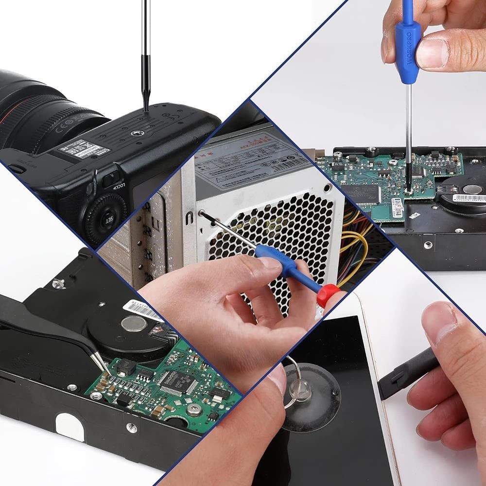 WORKPRO WP200531 12 Parça CR-V Elektronikçi Hassas Profesyonel Onarım Seti