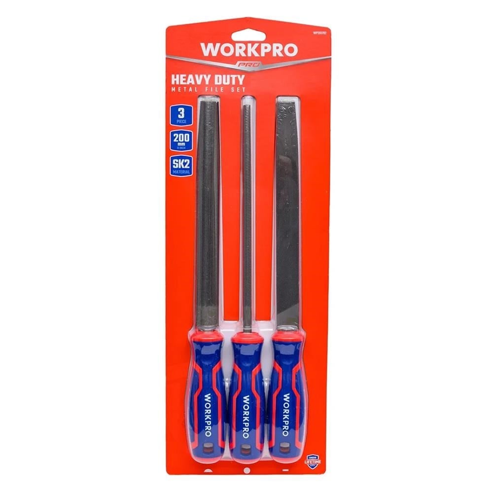 WORKPRO WP201702 3 Parça 200mm Ağır Hizmet Tipi Metal Eğe Seti