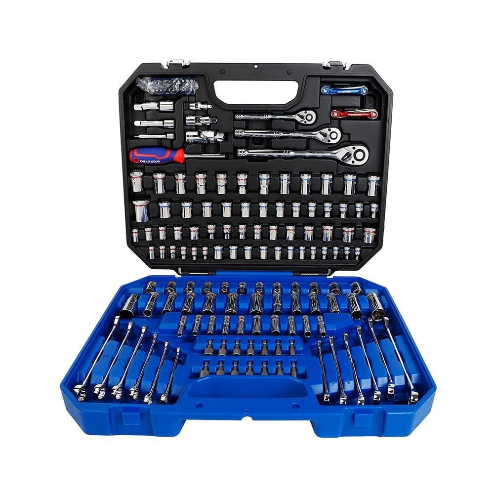 WORKPRO WP202530 1/4'’ 3/8’’ 1/2'’ Metrik/İnç 164 Parça Cr-V Ağır Hizmet Lokma ve Kombine Anahtar Takımı