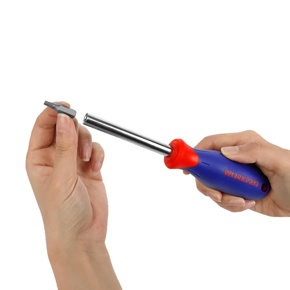 WORKPRO WP202566 1/4'’ 3/8’’ Metrik/İnç 63 Parça Cr-V Profesyonel Lokma Takımı
