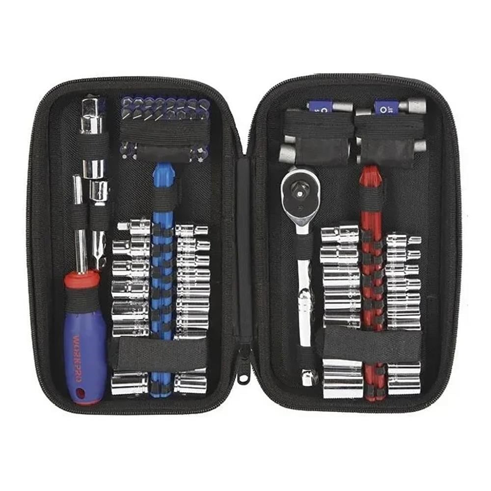 WORKPRO WP209006 84 Parça 3/8’’ 1/4’’ CR-V Metrik/İnç Profesyonel Lokma ve Bits Uç Takımı
