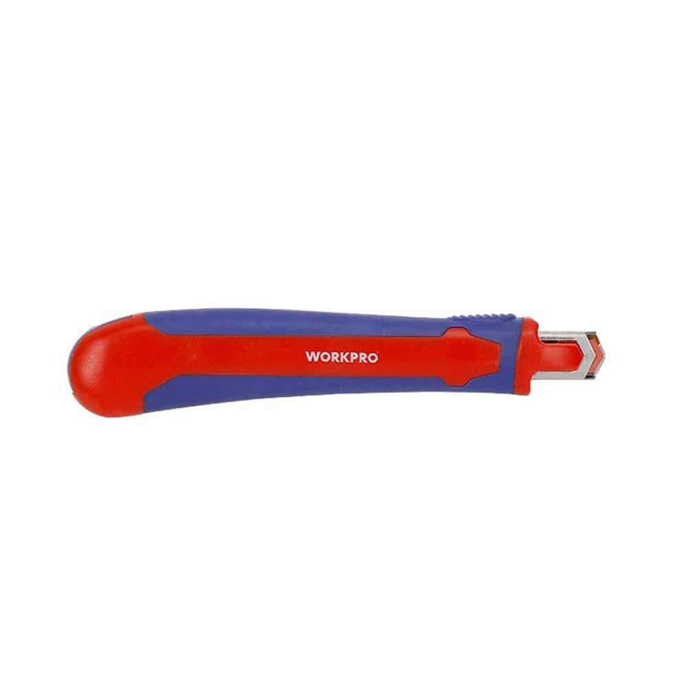 WORKPRO WP212010 9MM Ağır Hizmet Paslanmaz Çelik Kasa Yedek Kartuşlu Maket Bıçağı + 2 Adet Yedek Bıçak