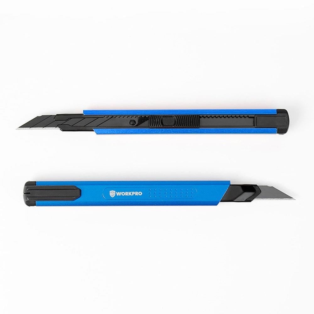 WORKPRO WP212012 9MM Alüminyum Kasa Cep Askılı Maket Bıçağı (MAVİ)