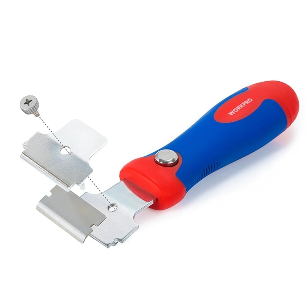 WORKPRO WP219004 40mm Geri Çekilebilir Profesyonel Kazıyıcı + 4 Parça Kazıma Bıçak Seti