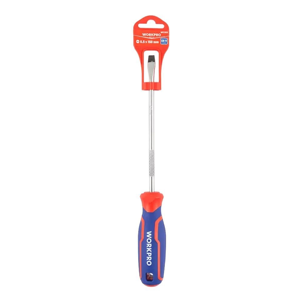 WORKPRO WP221020 6.5x150mm CR-V Manyetik Profesyonel Düz Tornavida