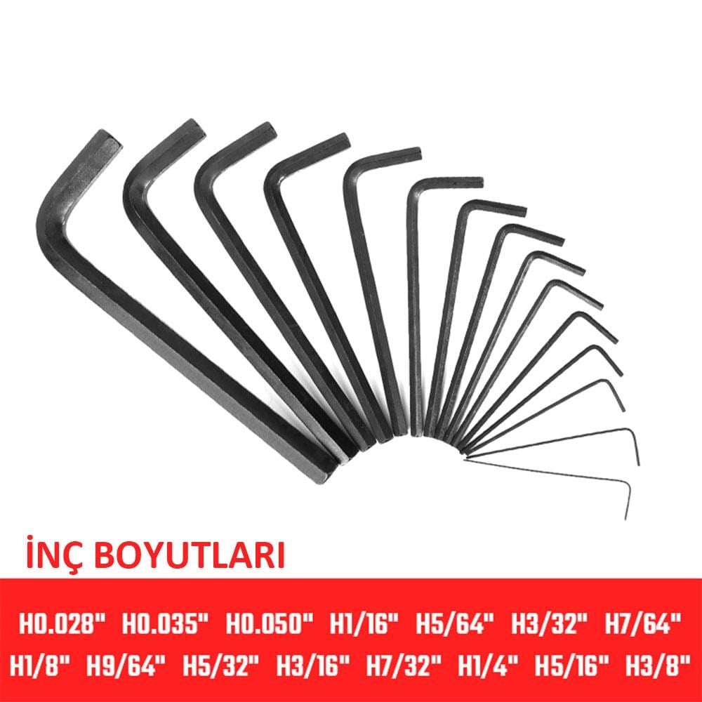 WORKPRO WP222018 30 Parça Uzun Boy CR-V Metrik/İnç Profesyonel Allen Anahtar Takımı