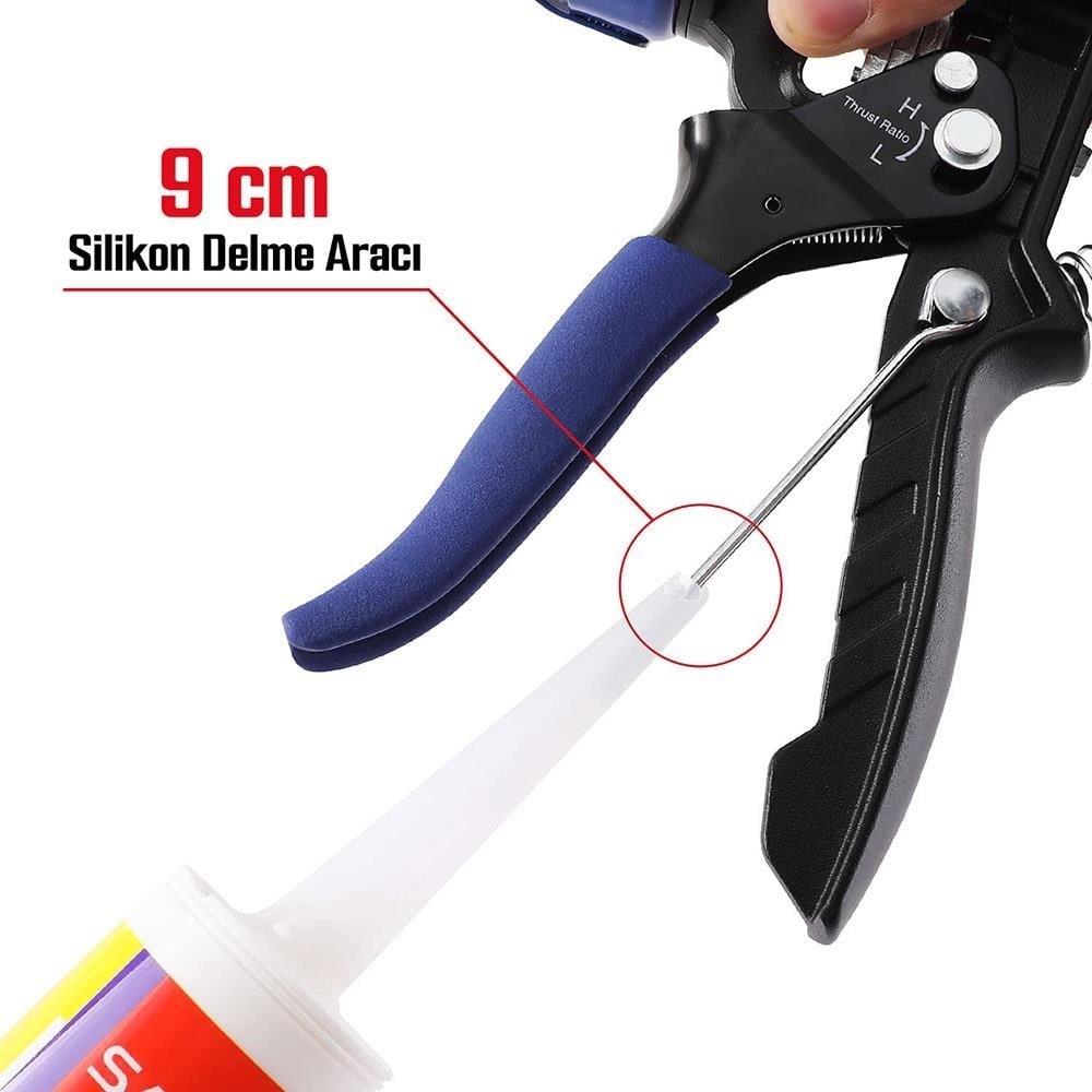 WORKPRO WP224001 230mm Ağır Hizmet Tipi Metal Silikon/Mastik Tabancası