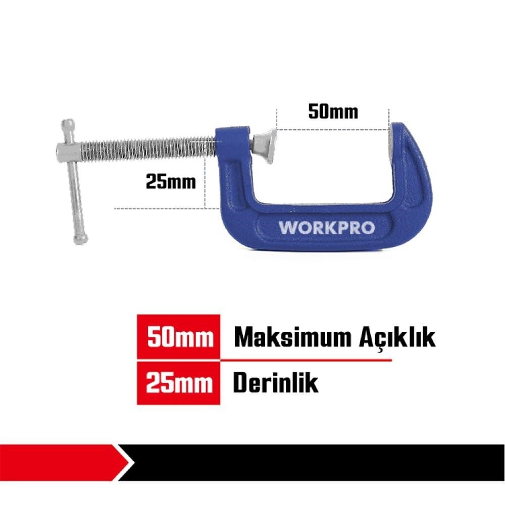 WORKPRO WP232017 50mm G Tipi İşkence