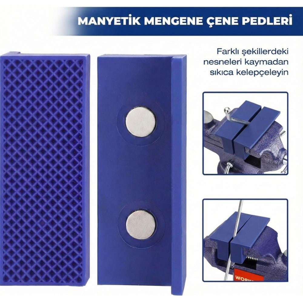 WORKPRO WP233010 65mm 360° Döner Tabanlı Örslü Profesyonel Mini Tezgâh Mengene