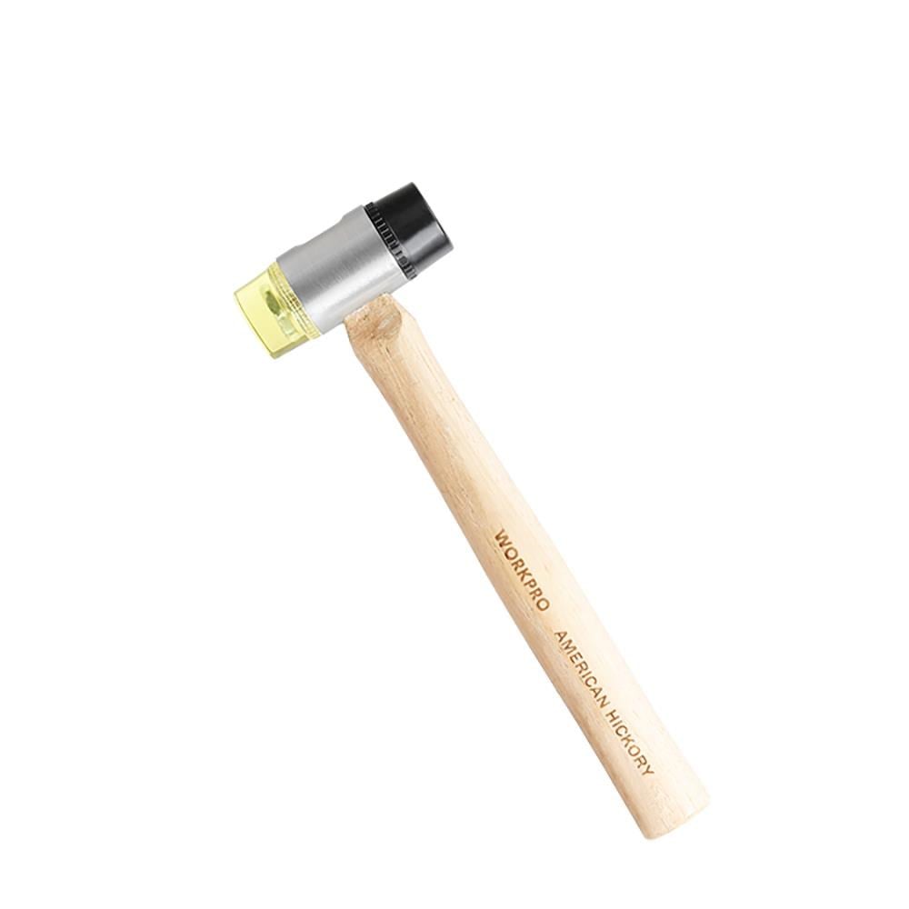 WORKPRO WP241050 35mm Ahşap Saplı Çift Başlı Hassas Lastik Çekiç