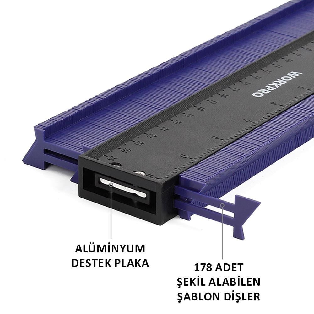 WORKPRO WP269001 250MM/10’’ Çok Fonksiyonlu Şekil Profil Kontur Ölçer