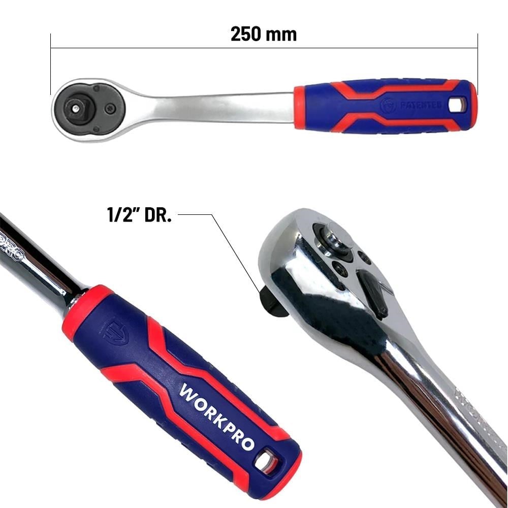WORKPRO WP271009 1/2'’ Cr-V Profesyonel Cırcır Lokma Kolu