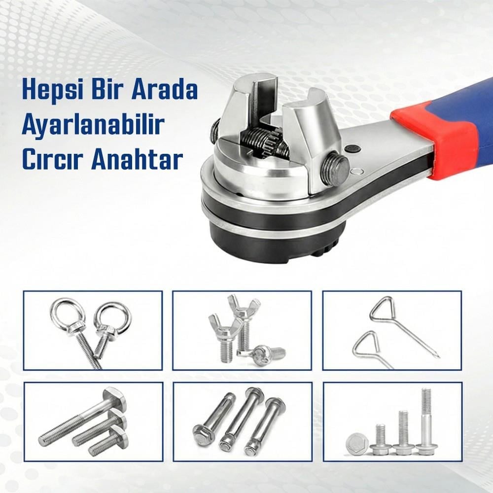 WORKPRO WP272063 7-22mm CR-V Profesyonel Ayarlanabilir 200mm Cırcır Anahtar