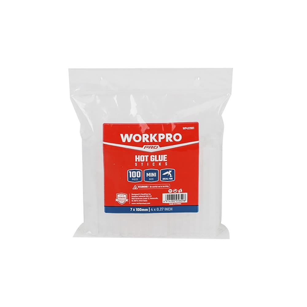 WORKPRO WP432001 7x100mm Sıcak Silikon Tabancası İçin 100 Adet Şeffaf Yedek Silikon/Mum