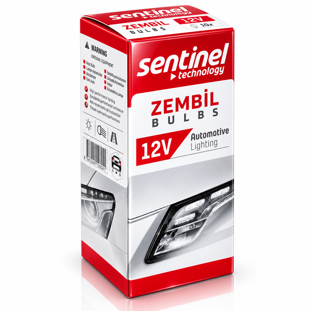 93 Kırmızı Sentinel Zembil Ampul 12V 21W (10 Adet) – Stop, Park ve Sinyal Uyumlu Oto Ampul Seti