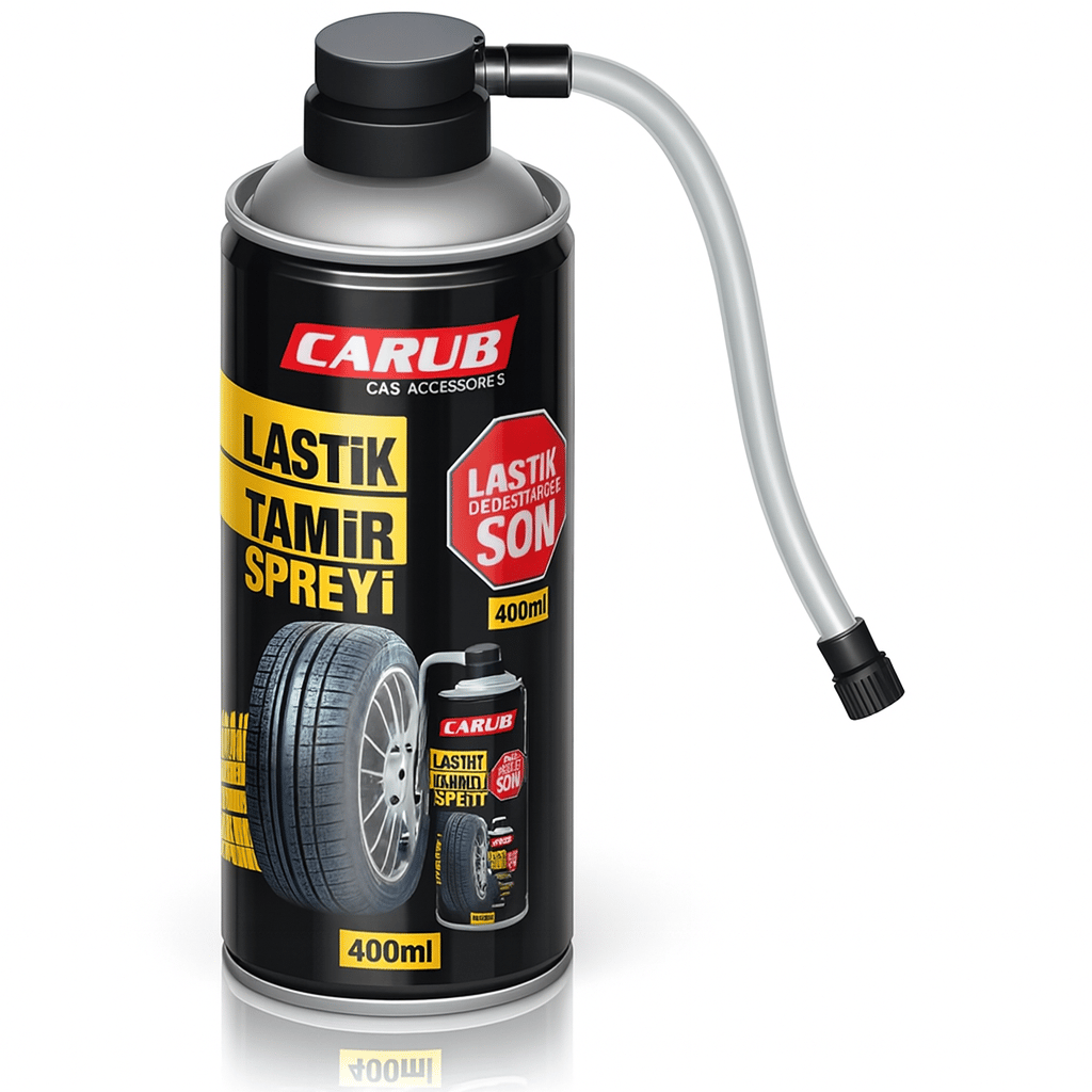 Carub Lastik Tamir Kiti 400 ml – Hızlı Delik Onarımı ve Şişirme Spreyi