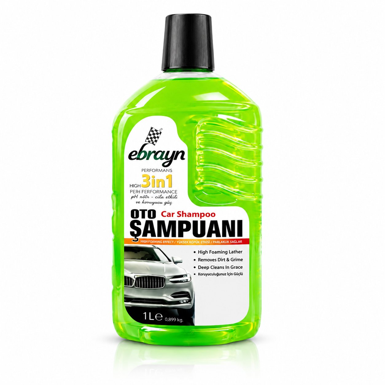 EBRAYN Oto Yıkama Şampuanı 1 Litre Yoğun Köpüklü Araç Temizleme Şampuanı