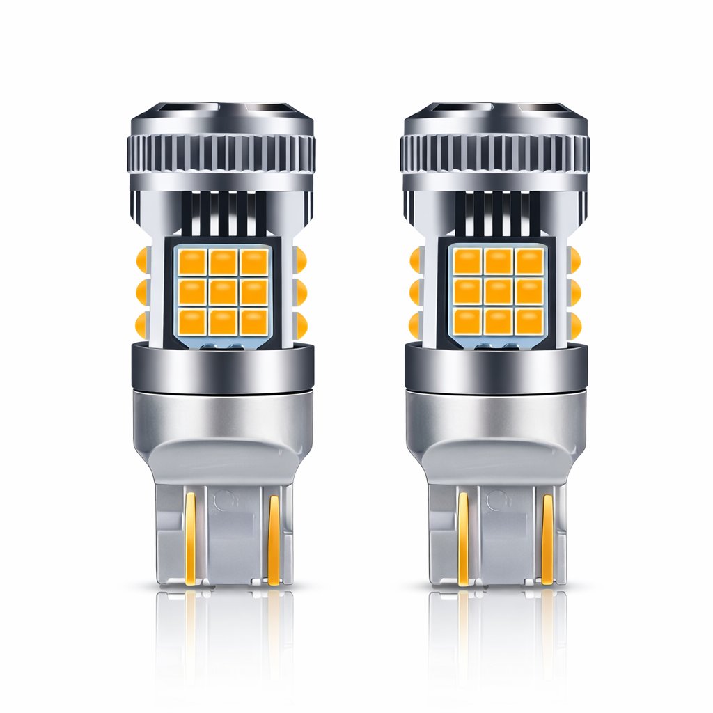 ERLİGHT 1016 Dipsiz Turuncu 36 LED Fanlı 7443 12V Ampul | Yüksek Parlaklık ve Uzun Ömürlü