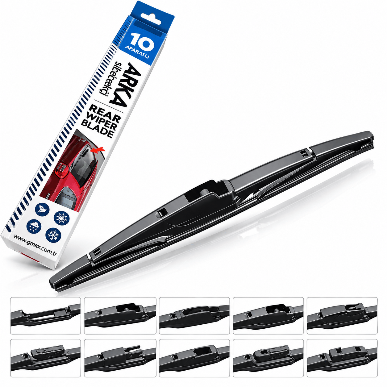 GMAX 35 cm Aparatlı Arka Silecek – Universal Araç Arka Cam Sileceği
