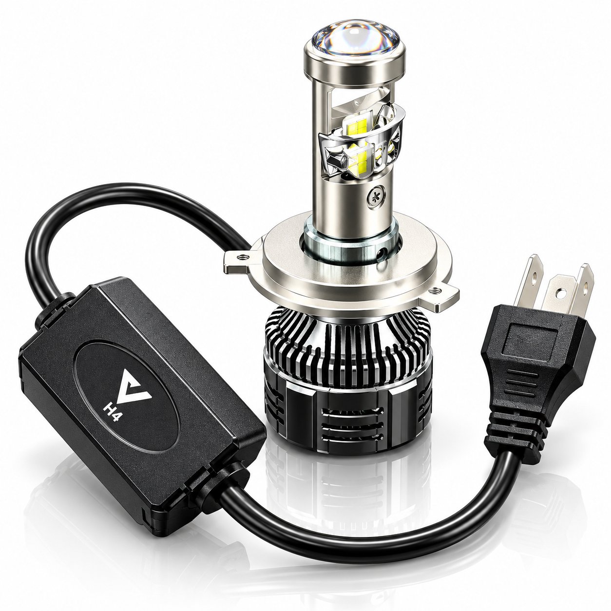 H4 Mega Mercekli LED Xenon Projektör Lensli Kısa Uzun Far Ampulü