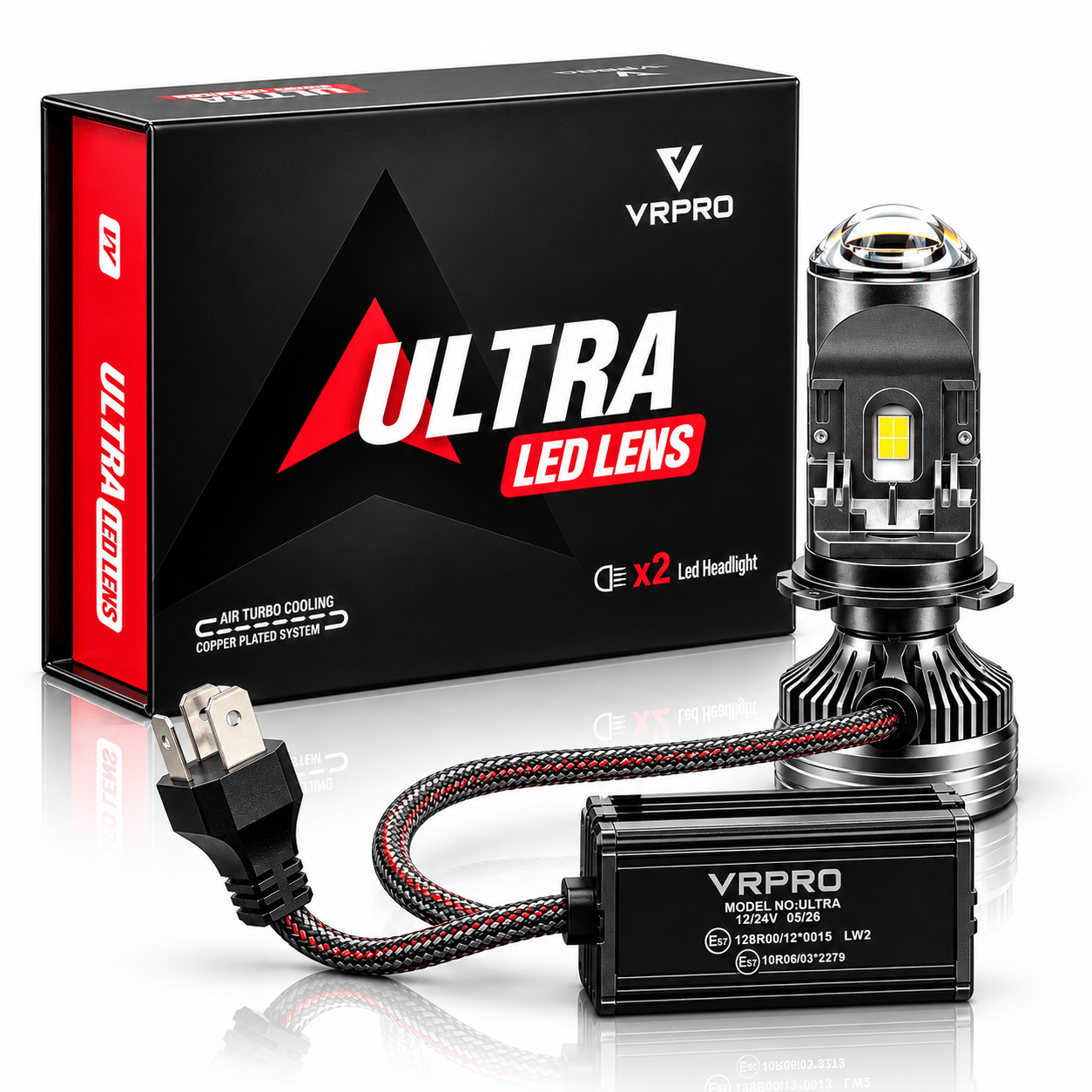 H4 Ultra Mercekli LED Xenon Mini Projektör Lensli Araç Far Ampulü