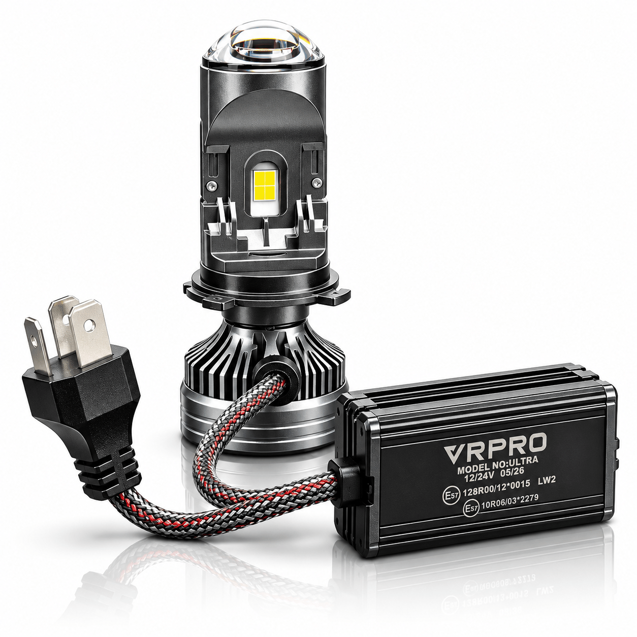 H4 Ultra Mercekli LED Xenon Mini Projektör Lensli Araç Far Ampulü